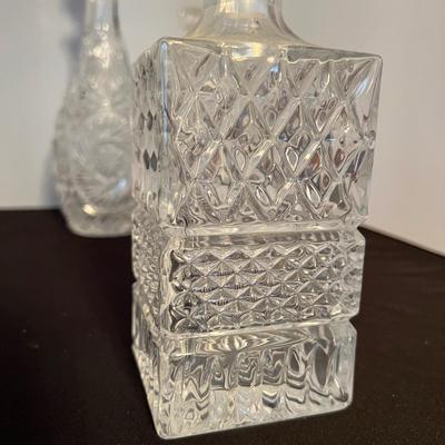 Lot of 3 Cut Crystal Glass Decanters