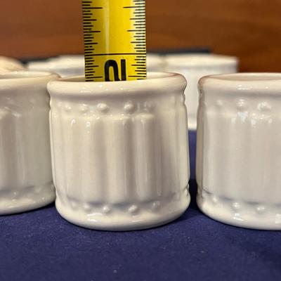 2 Sets of Vintage Napkin Holders - 6 Porcelain, 12 Olympia by American Atelier Stoneware