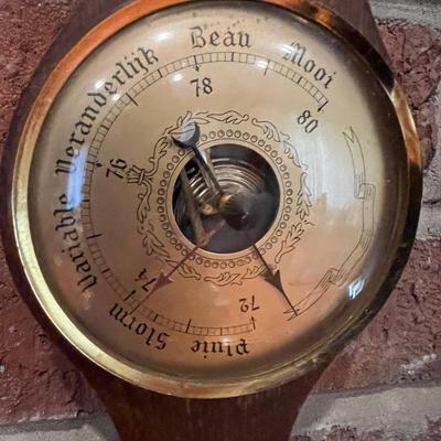 Vintage Wood Dutch Barometer