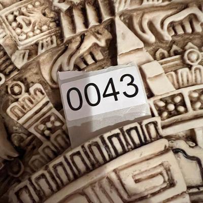 Lot of 2 Heavy Mayan Aztec Ceramic Wall Plaques