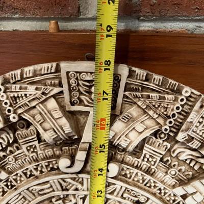 Lot of 2 Heavy Mayan Aztec Ceramic Wall Plaques
