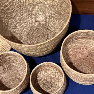 Lot of Vintage Ethiopian Hand-Woven Baskets
