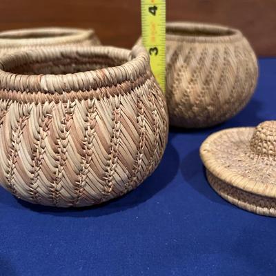 Lot of Vintage Ethiopian Hand-Woven Baskets