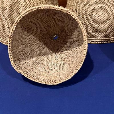 Lot of 5 Vintage Ethiopian Hand-Woven Light Pendants