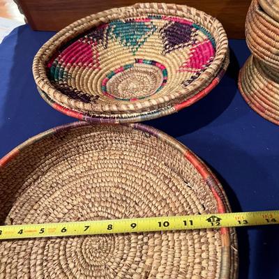 Lot of Vintage Ethiopian Hand-Woven Baskets Wall Hangings