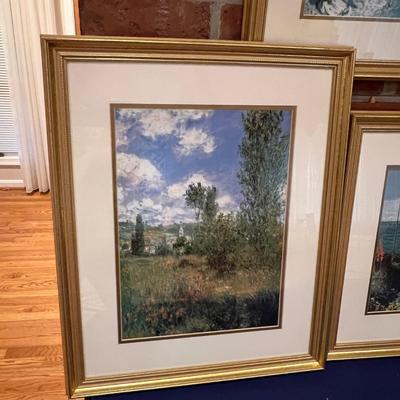 Lot of 5 Matted Framed Monet Prints
