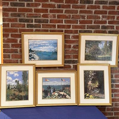 Lot of 5 Matted Framed Monet Prints
