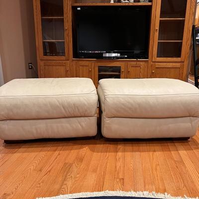 2 Leather Ottomans - Natuzzi Editions by Reflections Gallery SKU A319