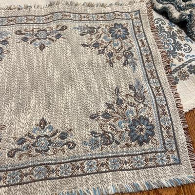 Vintage Austrian Halltex Woven Reversible Folk Lot - Tablecloths, Runners, Placemats, Napkins