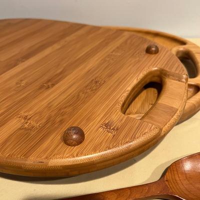 Bamboo Trays & Wooden Kitchen Accessories Lot