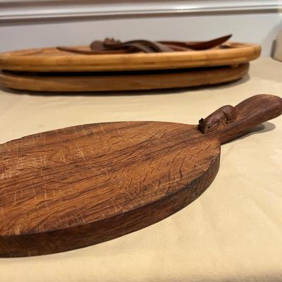 Bamboo Trays & Wooden Kitchen Accessories Lot