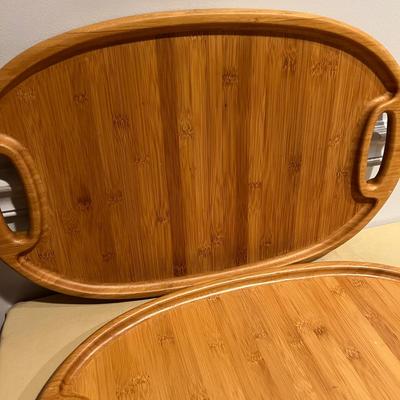 Bamboo Trays & Wooden Kitchen Accessories Lot