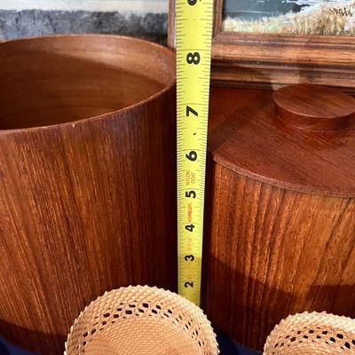 Big Lot MCM Vintage Decorative Wood & Weave Lot -Teak, Olive Wood, Oil Painting