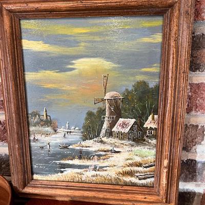Big Lot MCM Vintage Decorative Wood & Weave Lot -Teak, Olive Wood, Oil Painting