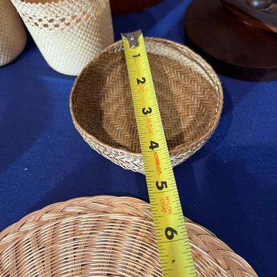 Big Lot MCM Vintage Decorative Wood & Weave Lot -Teak, Olive Wood, Oil Painting