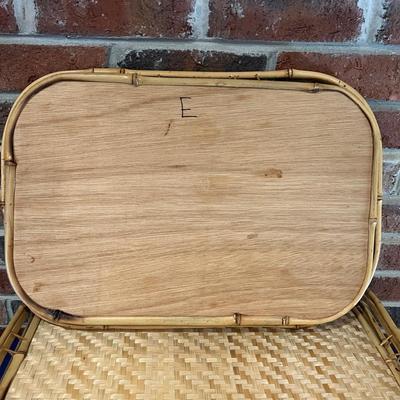 Set of 12 Vintage Bamboo Trays (Lot 1 of 2)