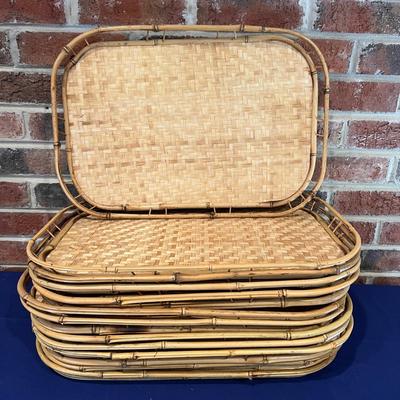 Set of 12 Vintage Bamboo Trays (Lot 2 of 2)