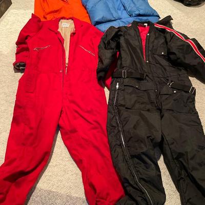 Vintage snowmobile, suit, coveralls, jacket, and vest