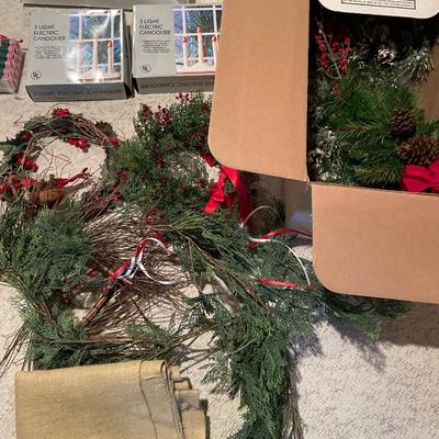 Electric Candoliers and faux greenery