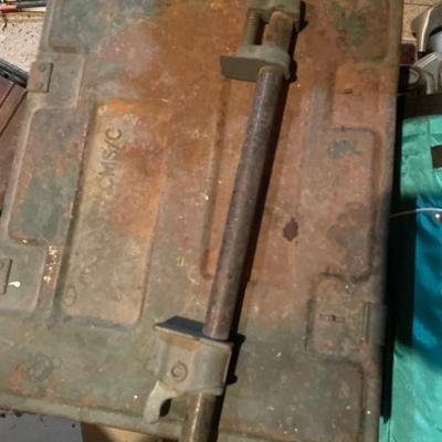 Green metal bin