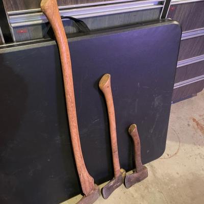 3 different size handle axes