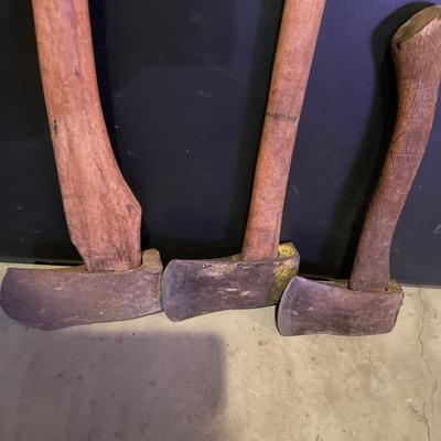 3 different size handle axes