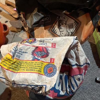 2 used bags of charcoal