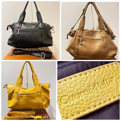 Lot of 3 Leather Cuore & Pelle Shoulder Bags Purses + Dust Bags