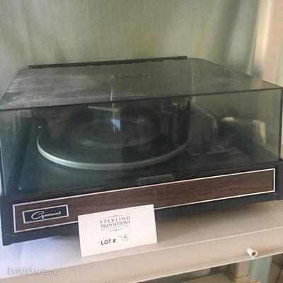 Lot 78 - Garrard turntable and Box of Misc LPs
