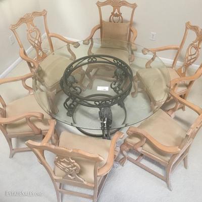 Lot 104 - Glass Top Table & Six Chairs  