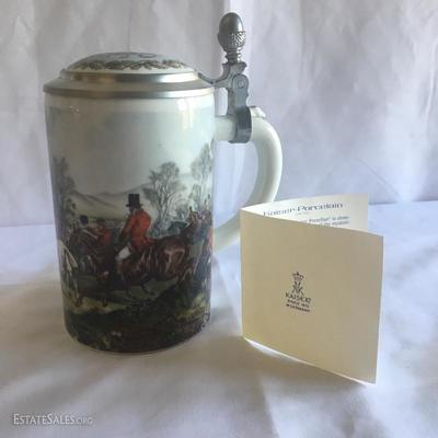 LOT 102 - Misc Pewter - Franklin Mint Spoons, Stein and Nambo Vase