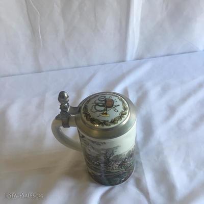 LOT 102 - Misc Pewter - Franklin Mint Spoons, Stein and Nambo Vase