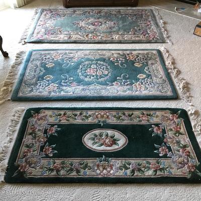 Lot 2 - Three Green Rugs