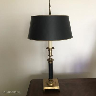 LOT 11 - Brass Lamp with Black Shade