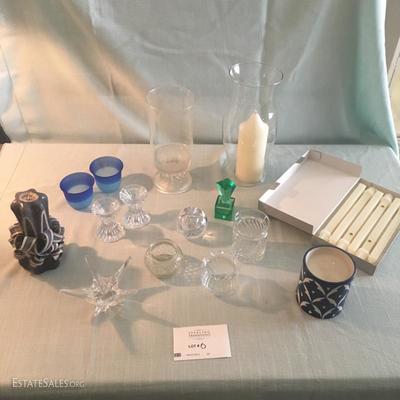 LOT 6 - Candle and Glassware set - 16 pieces