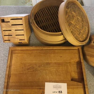 Lot 133 - 3 Cutting Boards and Misc Kitchen 