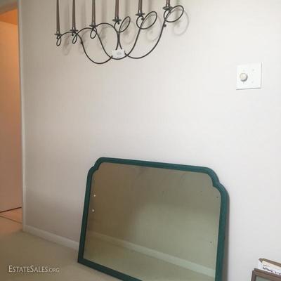 LOT 40 - Wall mirror and sconce