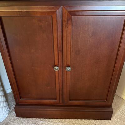 Bombay Wood Display Cabinet with Glass Doors & Storage Brown 75"