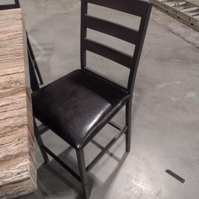 5-PC Metal Frame Composite Top Table with Cushioned Seat Chairs Choice A
