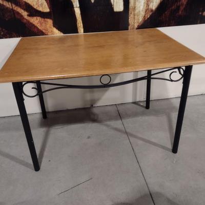 Wood Finish Metal Base Work or Writing Table