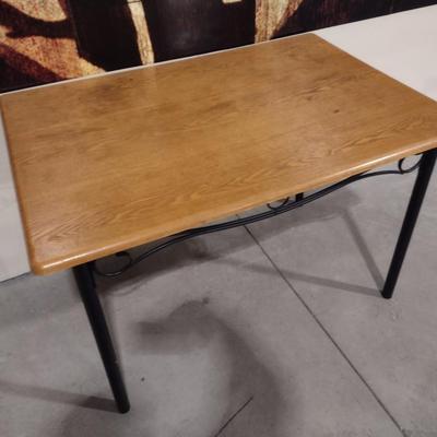 Wood Finish Metal Base Work or Writing Table