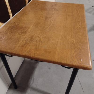 Wood Finish Metal Base Work or Writing Table
