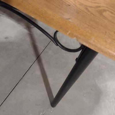 Wood Finish Metal Base Work or Writing Table