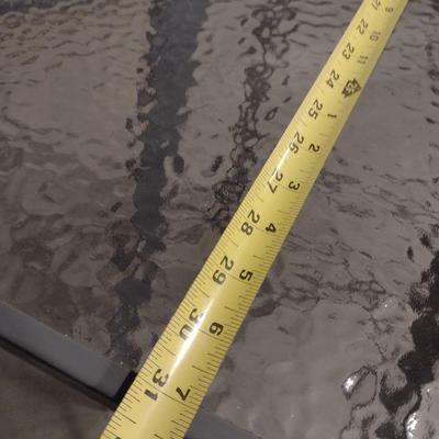 Metal Base Patio Pub Table with Glass Top
