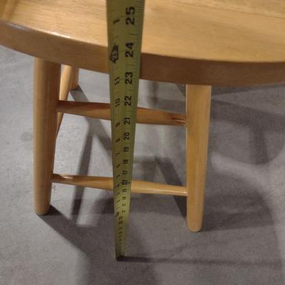 Set of Three Solid Wood Oak Bar Stools