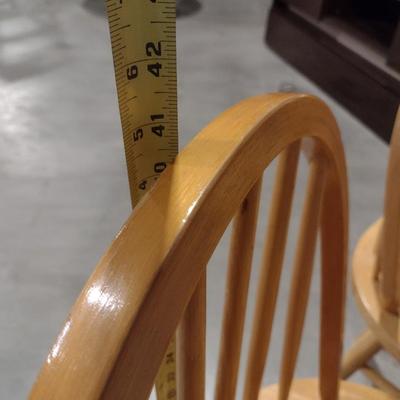 Set of Three Solid Wood Oak Bar Stools