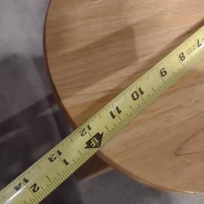 Set of Three Solid Wood Oak Stools
