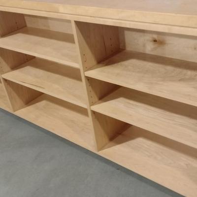 Solid Wood Multi-Cubby Storage Cabinet on Castors