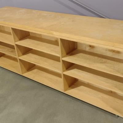 Solid Wood Multi-Cubby Storage Cabinet on Castors