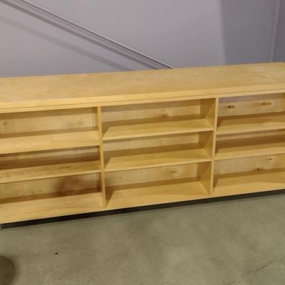 Solid Wood Multi-Cubby Storage Cabinet on Castors